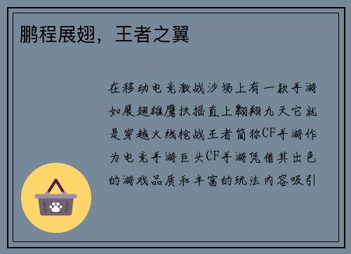 鹏程展翅，王者之翼